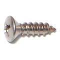 Midwest Fastener Sheet Metal Screw, #8 x 5/8 in, 18-8 Stainless Steel Oval Head Phillips Drive, 100 PK 05224